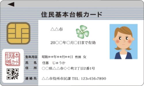 みんなの銀行で必要な身分証明書④住民基本台帳カード(見本)