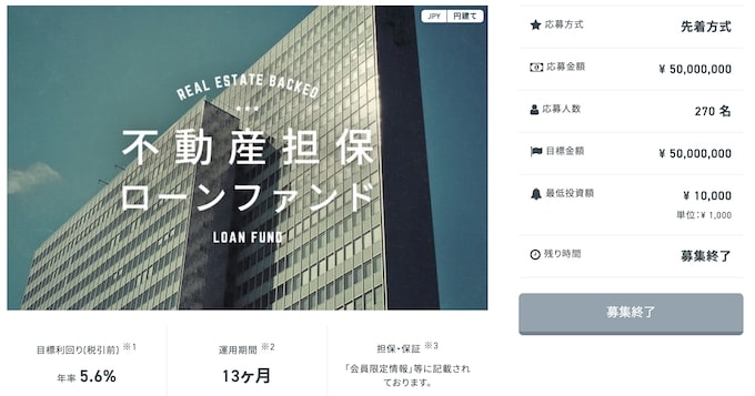 クラウドバンク第8391号ファンド(不動産担保型ローンファンド第930号)