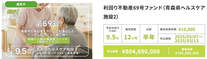 利回り不動産69号ファンド(青森県ヘルスケア施設2)