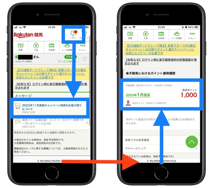 楽天競馬新規登録キャンペーン入会12