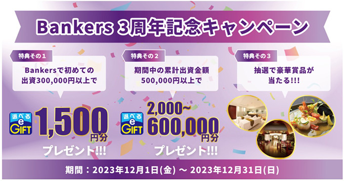 Bankers(バンカーズ)で開催中のキャンペーン