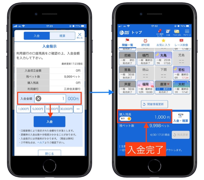 テレボート友達紹介キャンペーン入金2