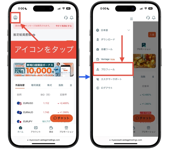 Vantage Trading紹介コード入金ボーナス8