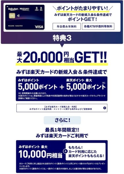 みずほ楽天カードの新規発行・利用｜最大15,000P【25_11_27まで】